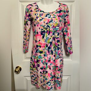 Lilly Pulitzer Beacon Dress Multi Pina Colada Club Size XS Scoop Neck